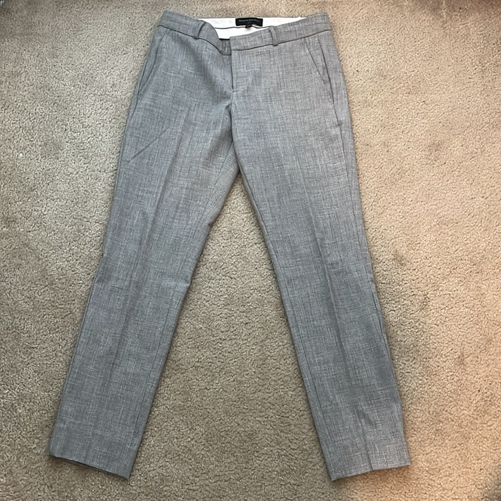 BANANA REPUBLIC FACTORY Women's Light Heather Gray RYAN Straight Pants Sz 0P